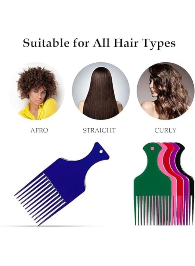 Smooth hair comb with wide teeth for styling natural curly hair, multi-colored (piece) - Image 2